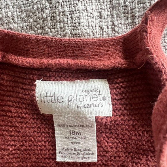 Little Planet by Carter's organic overalls jumpsuit in brick red 18 months - Picture 4 of 4